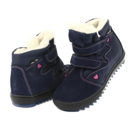 Ren But Bottes avec une membrane velcro 4411 bleu marine rose 4