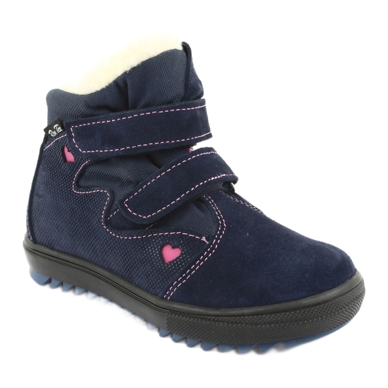 Ren But Bottes avec une membrane velcro 1541 bleu marine rose 1