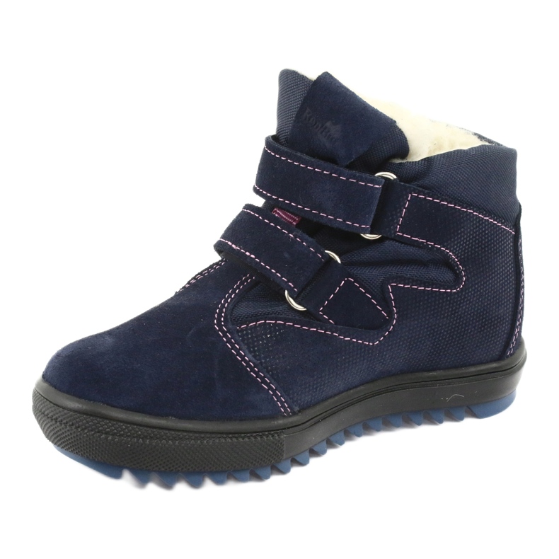 Ren But Bottes avec une membrane velcro 1541 bleu marine rose 2