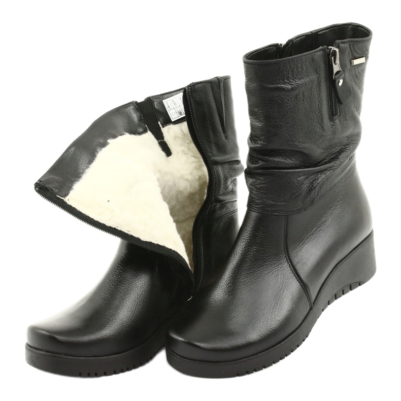 Gregors Bottines compensées en fourrure noire 792 4