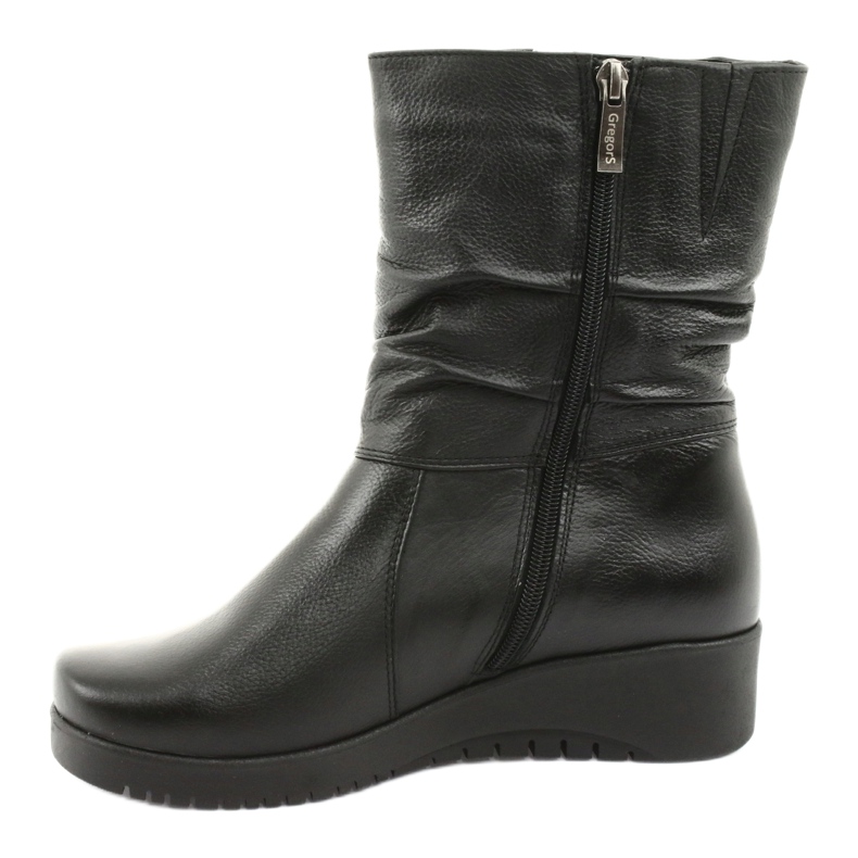 Gregors Bottines compensées en fourrure noire 792 le noir 2