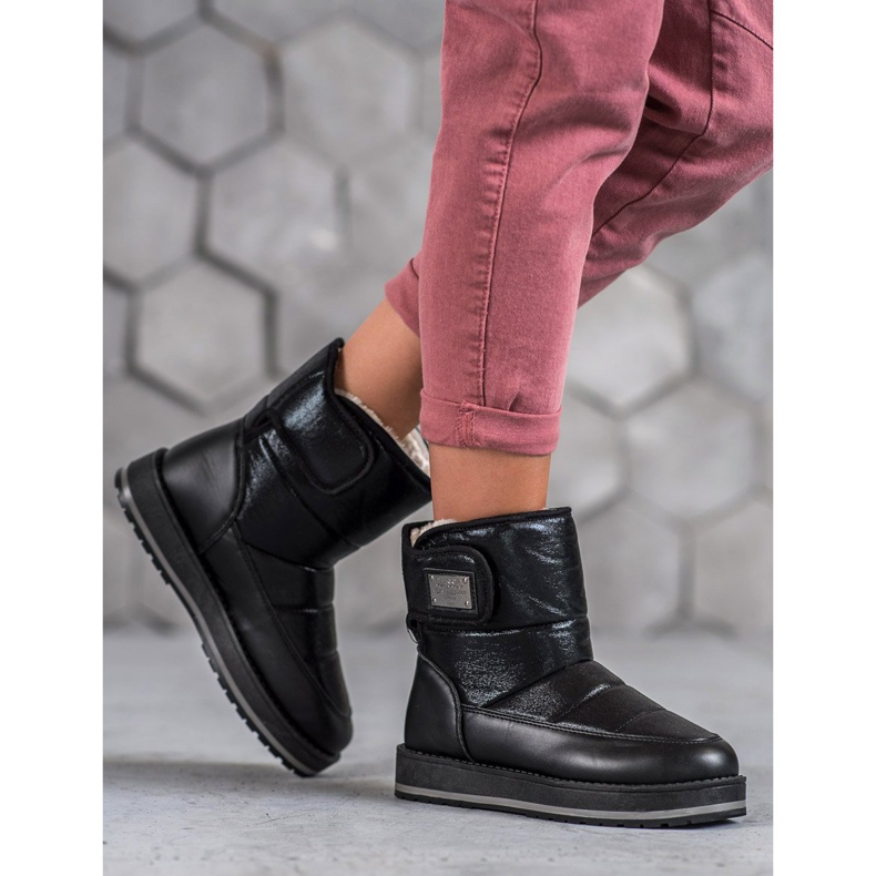 SHELOVET Bottes de neige à paillettes le noir 2