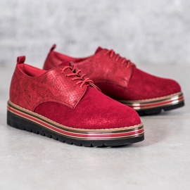 SHELOVET Chaussures sur la plateforme à imprimé serpent rouge 1 SHELOVET Chaussures sur la plateforme à imprimé serpent rouge 1