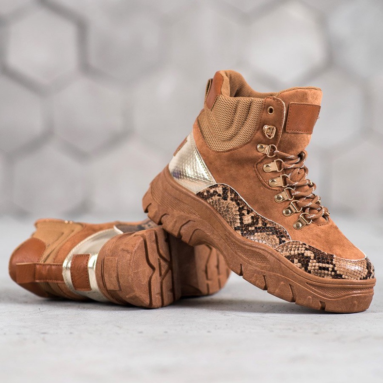 Bottines VICES à lacets brun 2