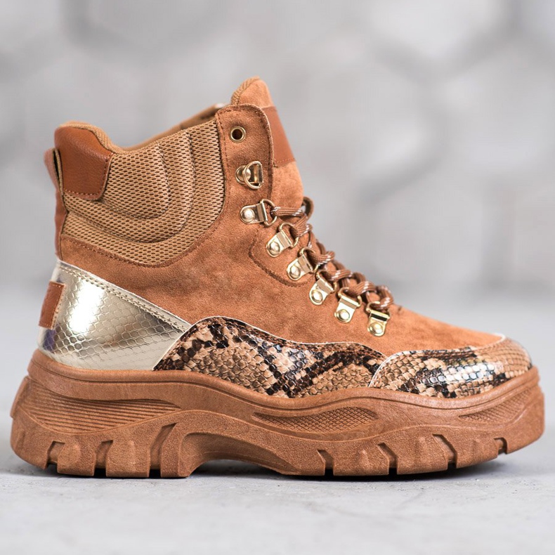 Bottines VICES à lacets brun 1