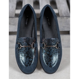 Mocassins à imprimé serpent VICES bleu 3