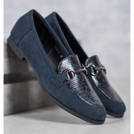 Mocassins à imprimé serpent VICES bleu 2