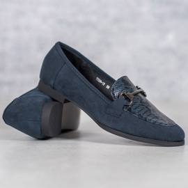 Mocassins à imprimé serpent VICES bleu 1