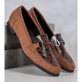 Mocassins à imprimé serpent VICES brun 1
