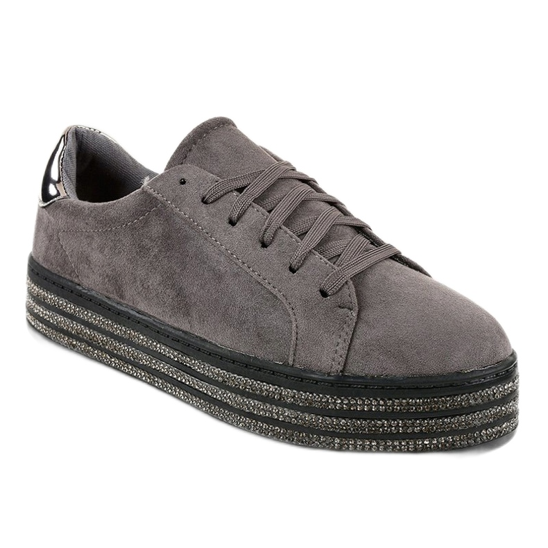 Baskets grises pour femmes ornées G280 1 Baskets grises pour femmes ornées G280 1