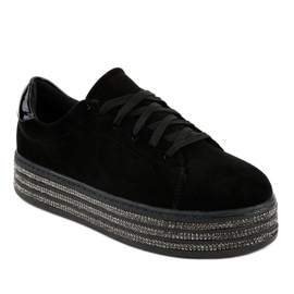 Baskets noires décorées avec des femmes G280 1