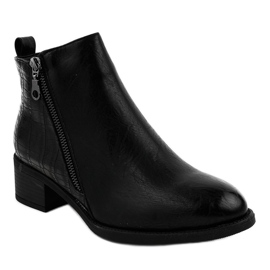 Bottines noires avec une fermeture éclair TX-3201 1