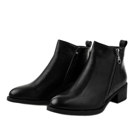 Bottines noires avec une fermeture éclair TX-3201 le noir 2