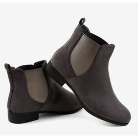 Bottines plates en daim gris avec élastique 100-917BO 4