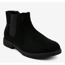 Bottines plates noires pour femmes avec un élastique Y206 1