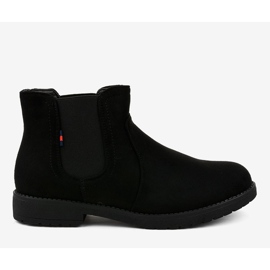 Bottines plates noires pour femmes avec un élastique Y206 le noir 2