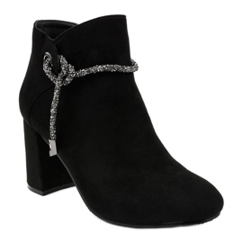Bottines en daim noir sur le poteau 7356-GA le noir 1