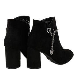 Bottines en daim noir sur le poteau 7356-GA le noir 3