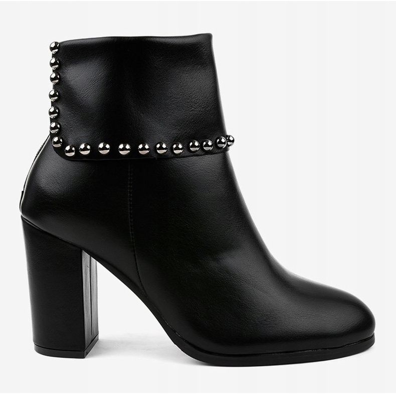 Bottines noires à clous LJ007 le noir 2