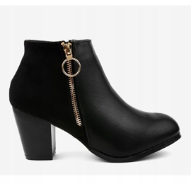 Bottines noires avec fermeture éclair A166-1 le noir 2