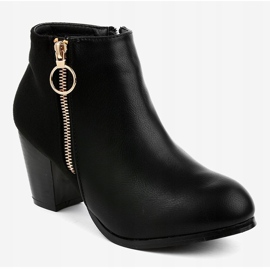 Bottines noires avec fermeture éclair A166-1 le noir 1