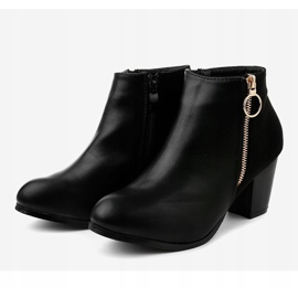Bottines noires avec fermeture éclair A166-1 le noir 3