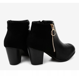 Bottines noires avec fermeture éclair A166-1 le noir 4