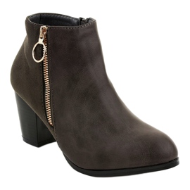 Bottines grises avec fermeture éclair A166-1 1