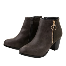 Bottines grises avec fermeture éclair A166-1 2