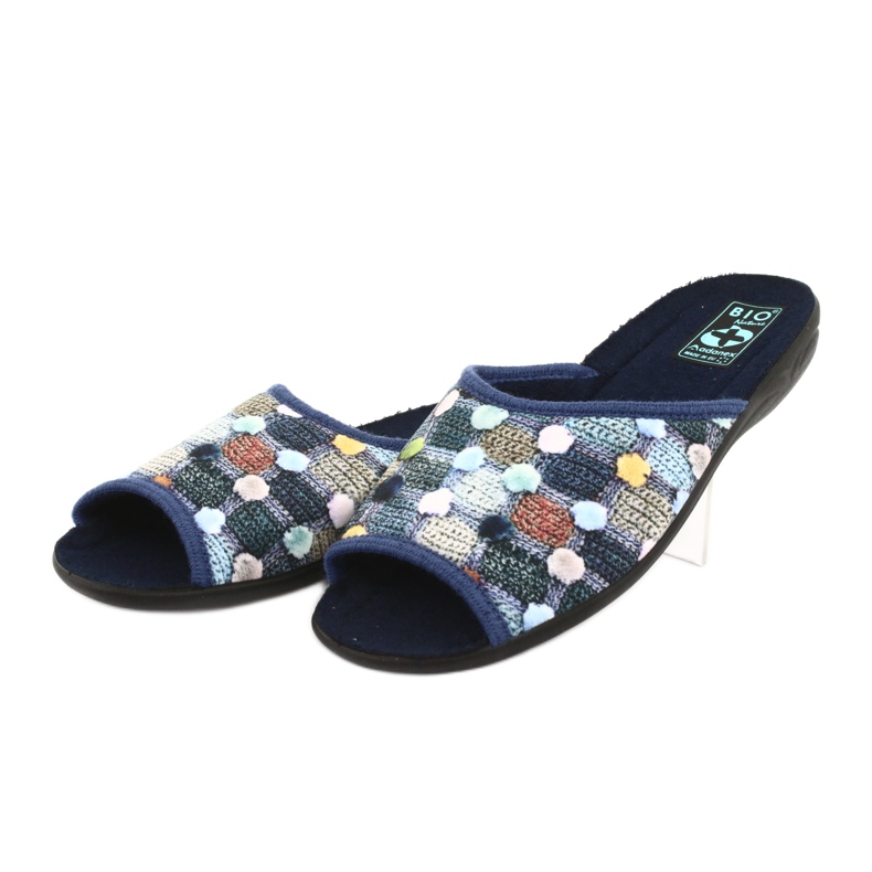 Chaussons 3D Adanex boules bleu marine multicolore 3 Chaussons 3D Adanex boules bleu marine multicolore 3