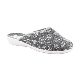 Pantoufles Adanex en feutre flocon de neige 24215 blanche gris 1