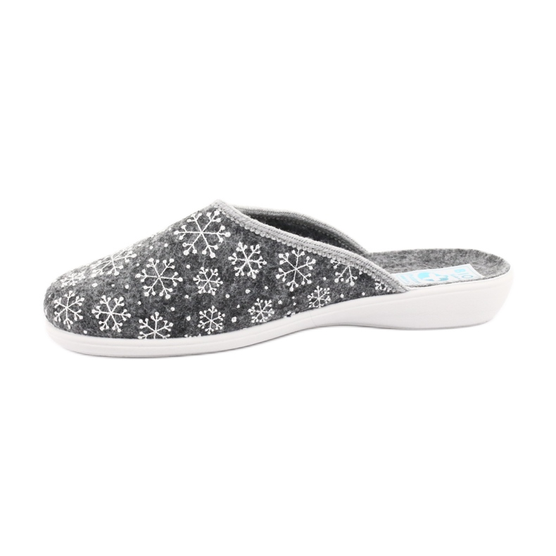 Pantoufles Adanex en feutre flocon de neige 24215 blanc gris 2
