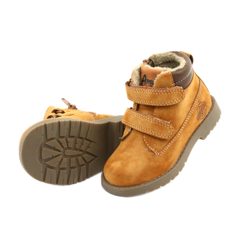 Bottines en bois avec Velcro American Club GC43 camel brun 3 Bottines en bois avec Velcro American Club GC43 camel brun 3