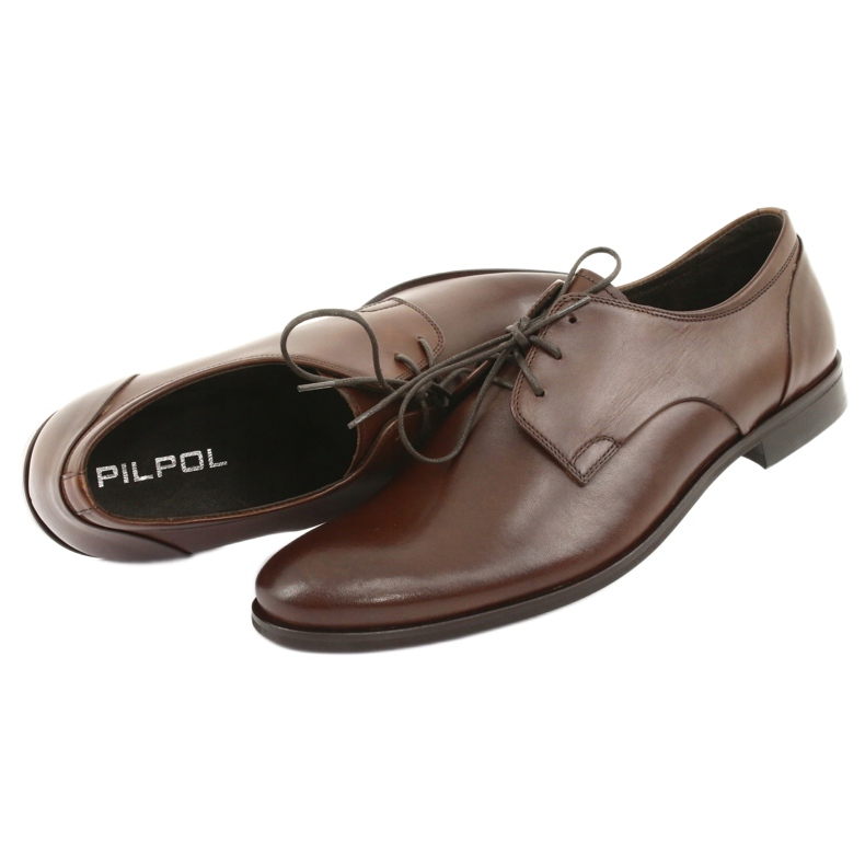 Pilpol Chaussures formelles en cuir masculin 1609 marron brun 4 Pilpol Chaussures formelles en cuir masculin 1609 marron brun 4