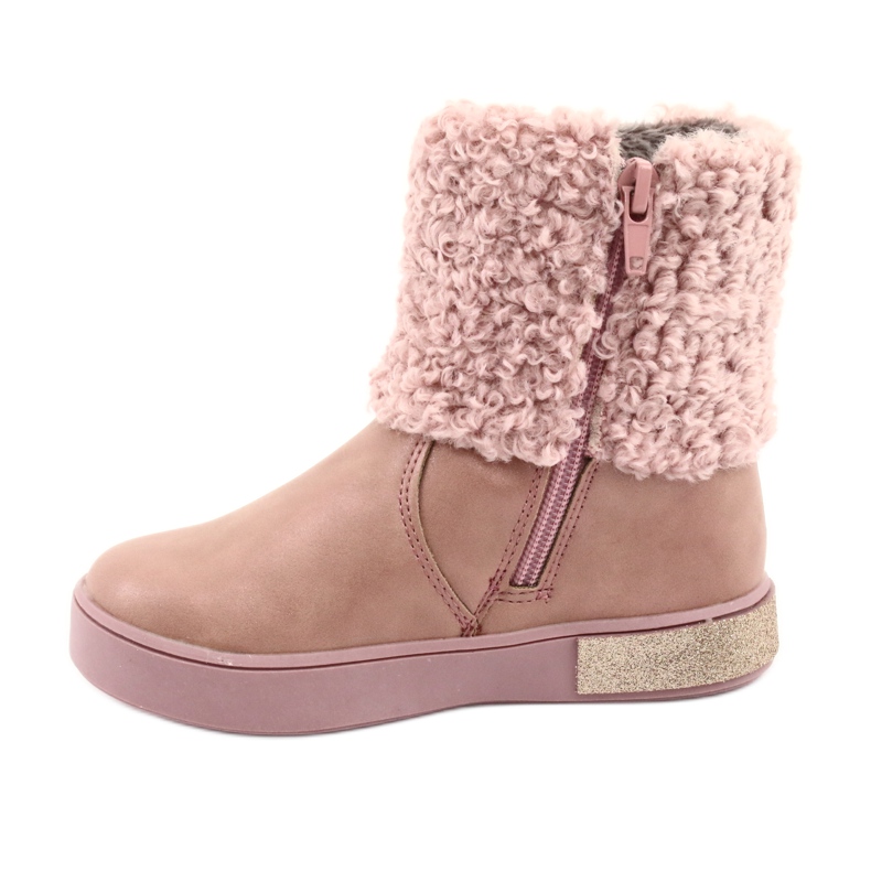American Club Bottes avec fourrure avec fermeture éclair rose 2