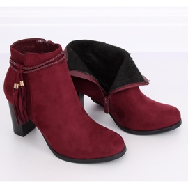 Bottines à talons bordeaux VQ-31 Winered rouge 2