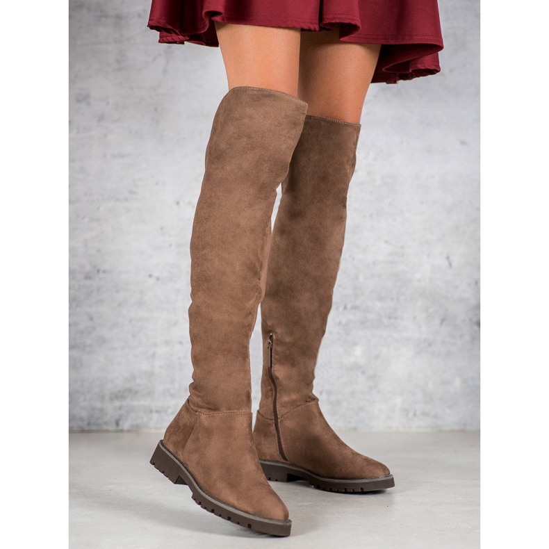 Kylie Bottes à talons plats brun 1