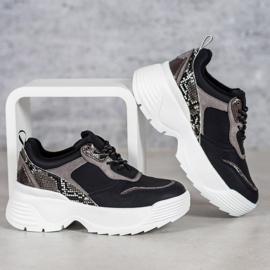 Snekaers sur la plateforme VICES noir 1