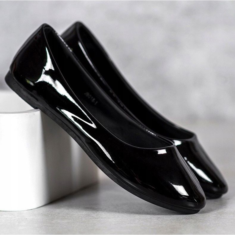 Ballerines VICES laquées le noir 1