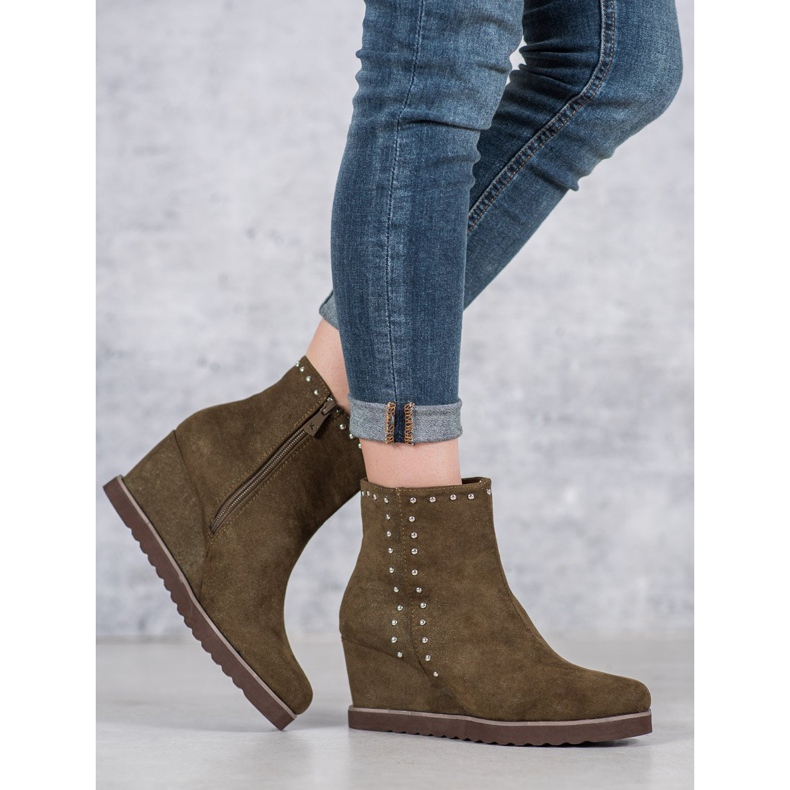 Kylie Bottines vertes sur un coin 2