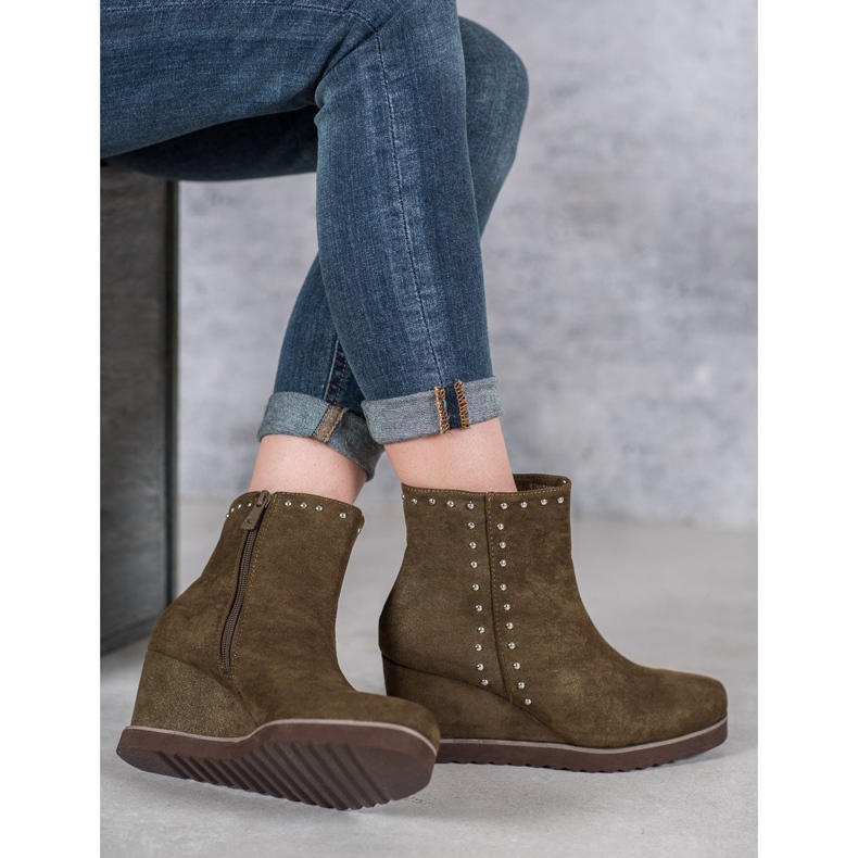 Kylie Bottines vertes sur un coin 1