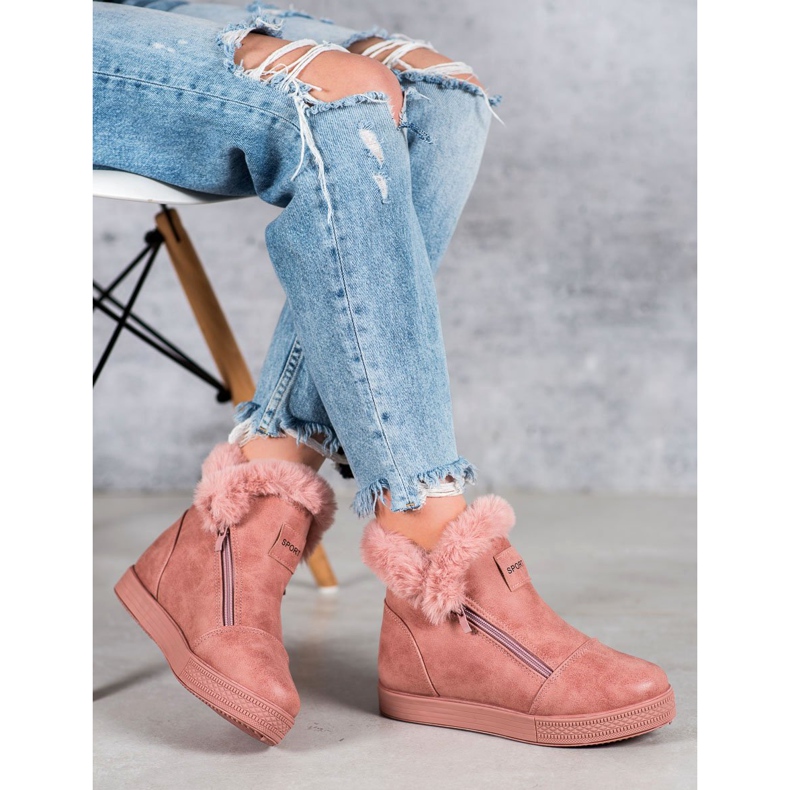SHELOVET Bottines Avec Une Fermeture Éclair rose 1