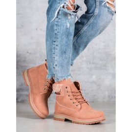 SHELOVET Bottes de randonnée avec fourrure rose 2