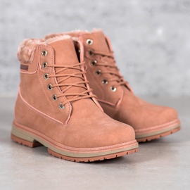 SHELOVET Bottes de randonnée avec fourrure rose 1