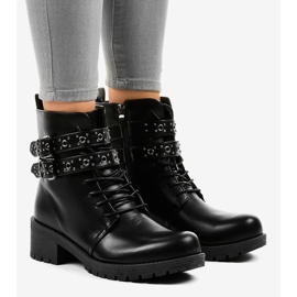 Bottes noires à boucles 9996-7 le noir 1
