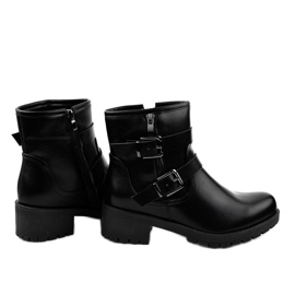 Bottes noires à boucles 9996-5 le noir 2