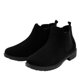 Bottines plates noires pour femmes avec un élastique MZ-81 le noir 2