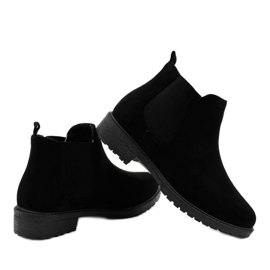 Bottines plates noires pour femmes avec un élastique MZ-81 le noir 3