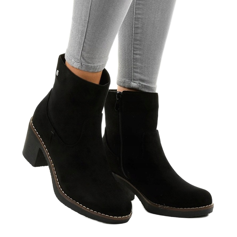 Escarpins en daim noir 8B852 le noir 1