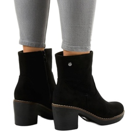 Escarpins en daim noir 8B852 le noir 3